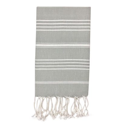 Turkish Cotton Hand Towel 36x22 Quick-Dry Absorbent Kitchen Bathroom With Fringe, 6 Colors