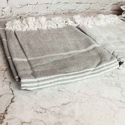 Turkish Stripe Towel 180 GSM Haley Lightweight Flat Woven Beach Bath Towel