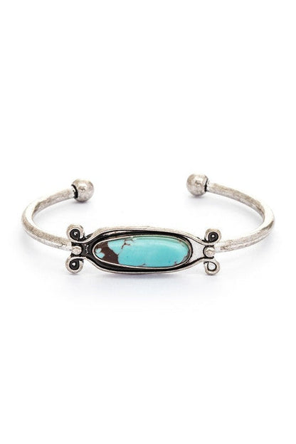 Turquoise Adjustable Open Bangle Bracelet Boho Cuff