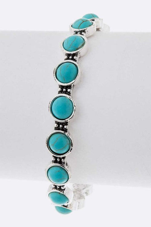 Turquoise Red Stone Pave Adjustable Cuff Silver Bracelet