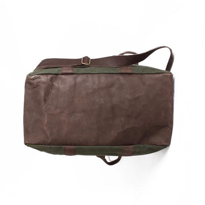 Unisex Canvas And Leather Duffle Bag Handcrafted In Kenya For Overnight