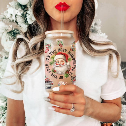 Vintage Christmas 17oz Can Cup - Retro Holiday Tumbler With Nostalgic Graphics
