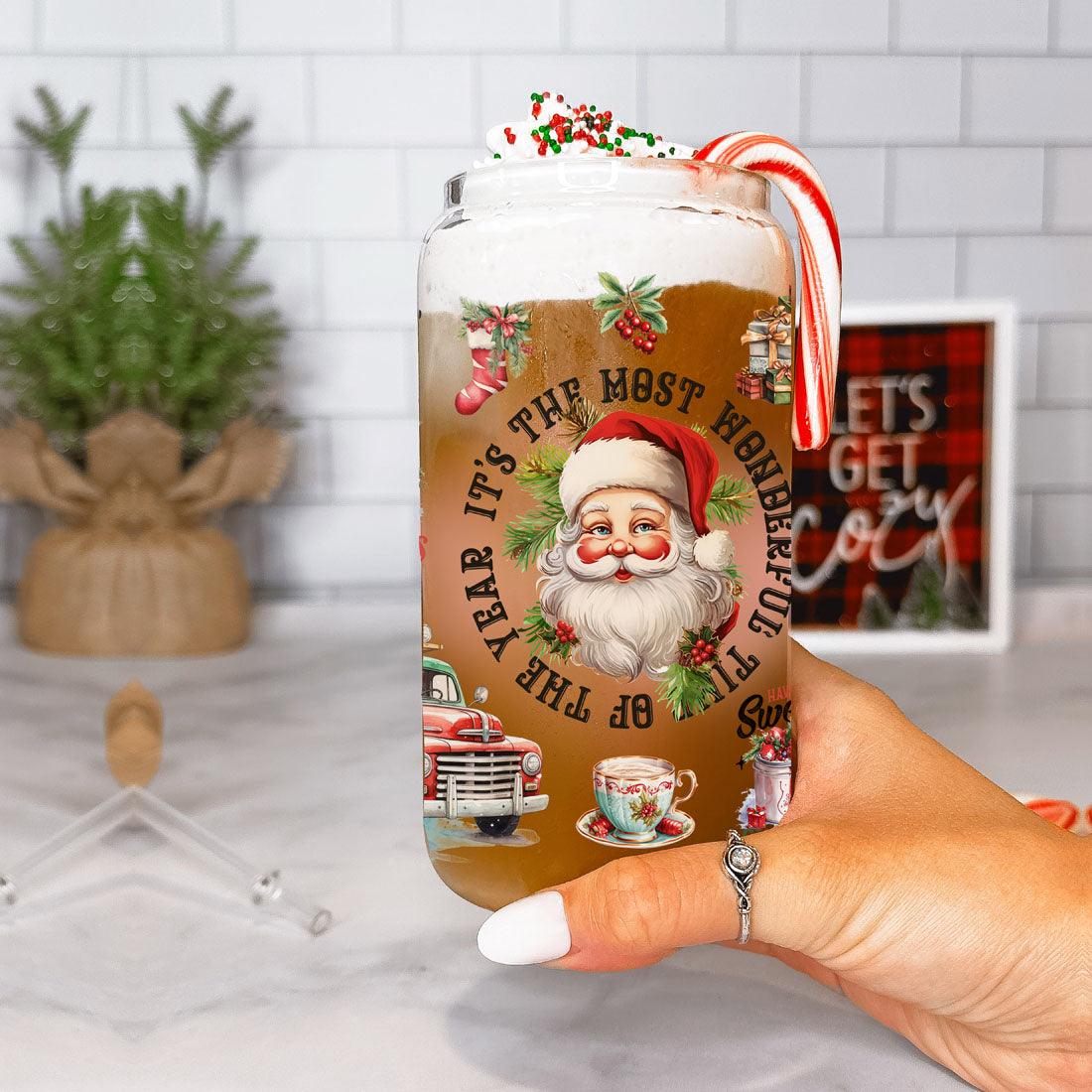 Vintage Christmas 17oz Can Cup - Retro Holiday Tumbler With Nostalgic Graphics