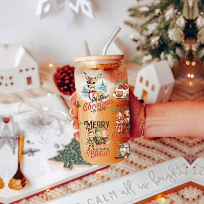 Vintage Christmas 17oz Can Cup - Retro Holiday Tumbler With Nostalgic Graphics