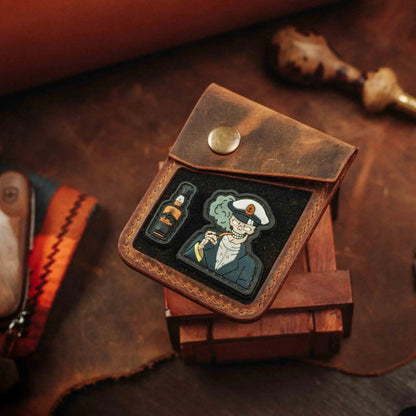 Leather Velcro Wallet - Voyager v2 | Patch Display Card Holder | EDC