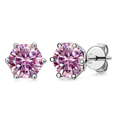 VVS D Color Russian Cut Moissanite Stud Earrings 1/2/4 CT S925 Sterling Silver