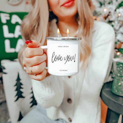 16oz Reusable Metal Candle Mug Scented Soy Candle Gift