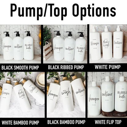 32oz White Plastic Refillable Dispenser Bottles - Reusable Soap Lotion Pump