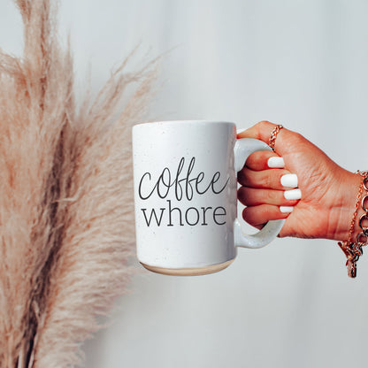 Coffee Whore 16oz Ceramic Coffee Mug - Large Funny Sass Morning Gift
