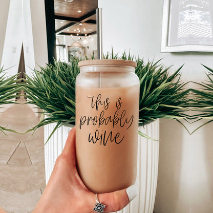 17oz Glass Tumbler With Bamboo Lid, 2 Stainless Straws and Straw Cleaner