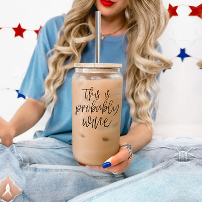 17oz Glass Tumbler With Bamboo Lid, 2 Stainless Straws and Straw Cleaner