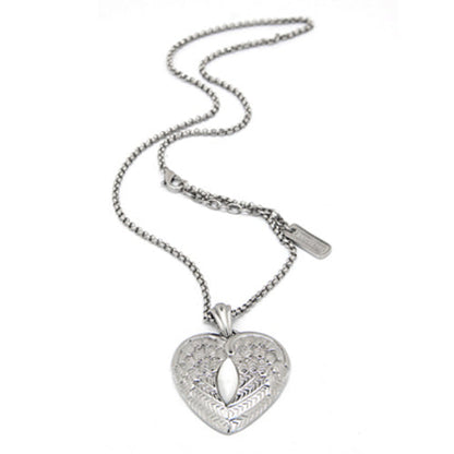 Winged Heart Mother Pearl Pendant Necklace For Women