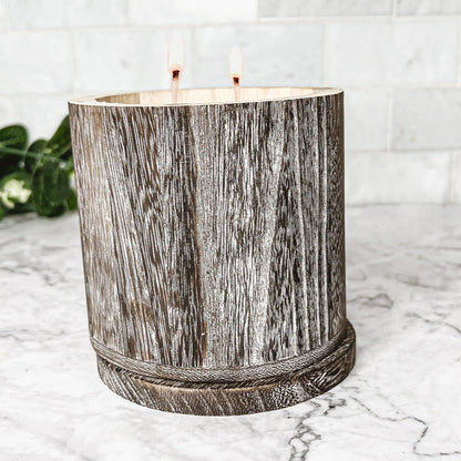 Wood Candle Vase Reusable Scented Candle Jar With Wooden Lid Multiuse