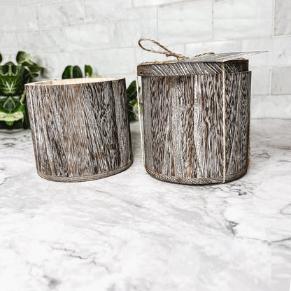 Wood Candle Vase Reusable Scented Candle Jar With Wooden Lid Multiuse