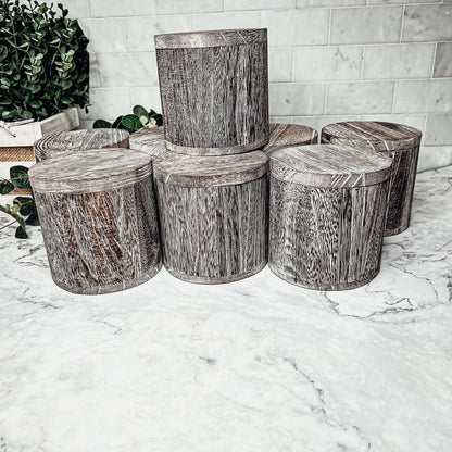 Wood Candle Vase Reusable Scented Candle Jar With Wooden Lid Multiuse