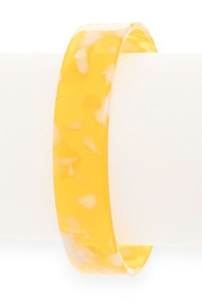 Tortoise Shell Celluloid Flex Open Cuff Adjustable Bracelet
