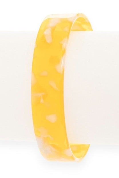 Tortoise Shell Celluloid Flex Open Cuff Adjustable Bracelet