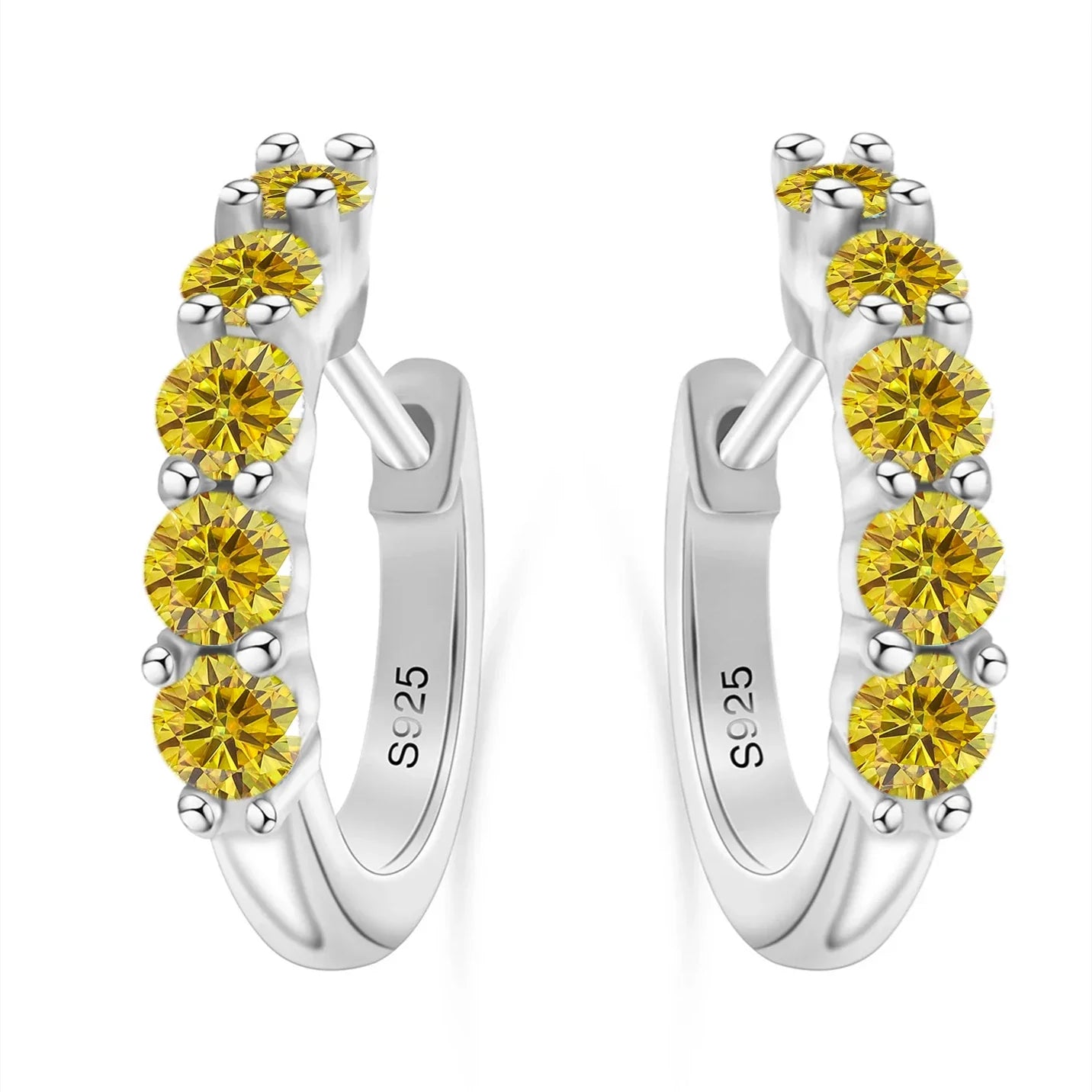 1ct D Color 3mm Moissanite Hoop Charm Earrings 925 Sterling Silver Women
