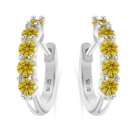 1ct D Color 3mm Moissanite Hoop Charm Earrings 925 Sterling Silver Women
